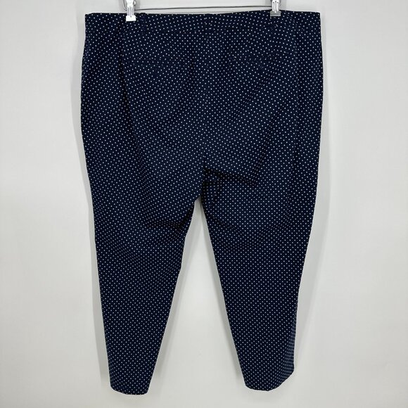 Talbots The Weekend Chino Pants 18WP Polka Dot High Rise Waist Navy Khaki Tan - Picture 2 of 9